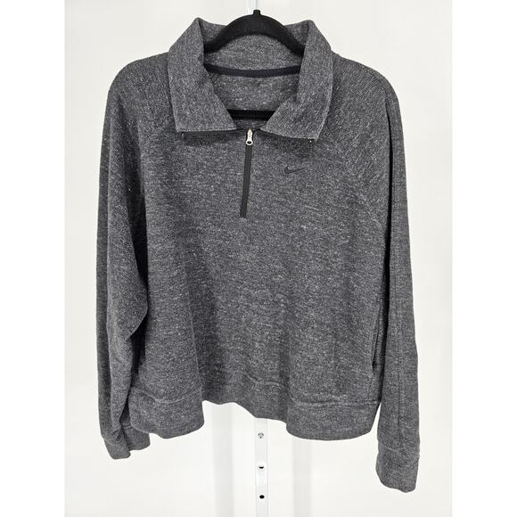 Nike Tops - Nike Therma-FIT Womens Sz L 1/4-zip pullover sweatshirt Gray